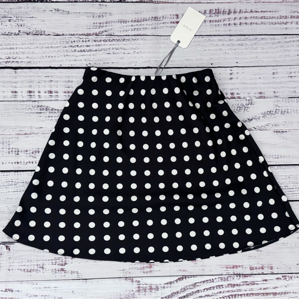 Georgie South Moon Under Black and White Polka Dot Skater Skirt XS NWT